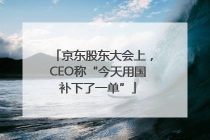 京东股东大会上，CEO称“今天用国补下了一单”