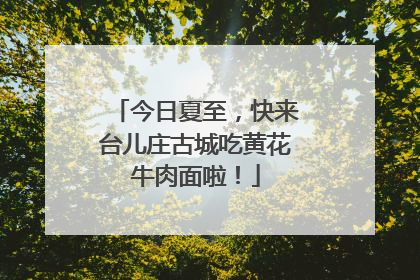 今日夏至，快来台儿庄古城吃黄花牛肉面啦！