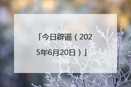 今日辟谣（2025年6月20日）