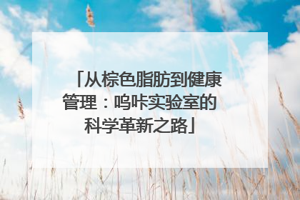 从棕色脂肪到健康管理：呜咔实验室的科学革新之路