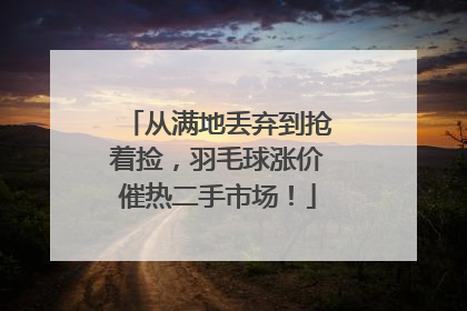 从满地丢弃到抢着捡，羽毛球涨价催热二手市场！
