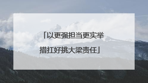 以更强担当更实举措扛好挑大梁责任