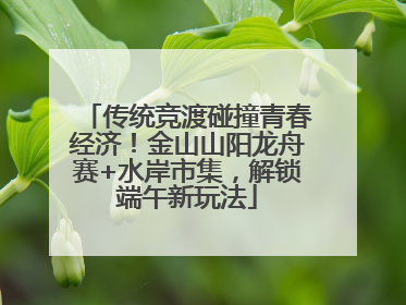 传统竞渡碰撞青春经济!金山山阳龙舟赛+水岸市集,解锁端午新玩法