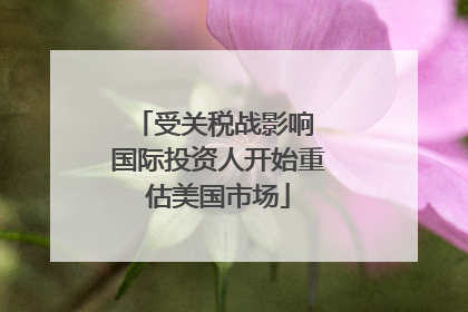 受关税战影响 国际投资人开始重估美国市场