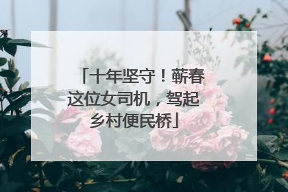 十年坚守！蕲春这位女司机，驾起乡村便民桥