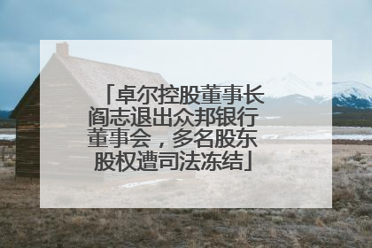 卓尔控股董事长阎志退出众邦银行董事会，多名股东股权遭司法冻结