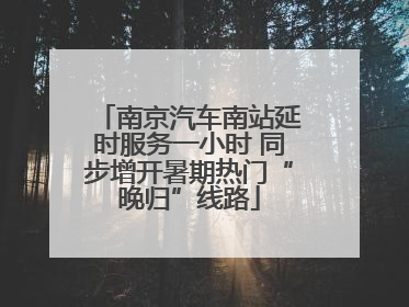 南京汽车南站延时服务一小时 同步增开暑期热门“晚归”线路