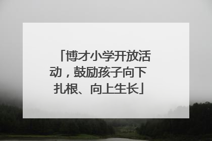 博才小学开放活动，鼓励孩子向下扎根、向上生长