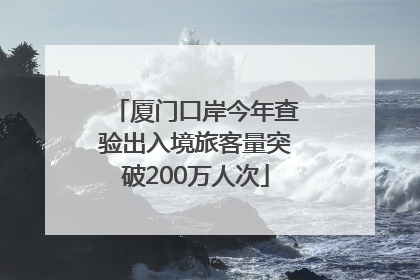 厦门口岸今年查验出入境旅客量突破200万人次