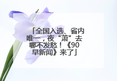全国入选、省内唯一，夜“萧”去哪不发愁！《90早新闻》来了