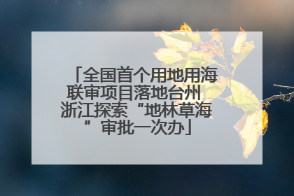 全国首个用地用海联审项目落地台州 浙江探索“地林草海”审批一次办