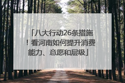 八大行动26条措施！看河南如何提升消费能力、意愿和层级