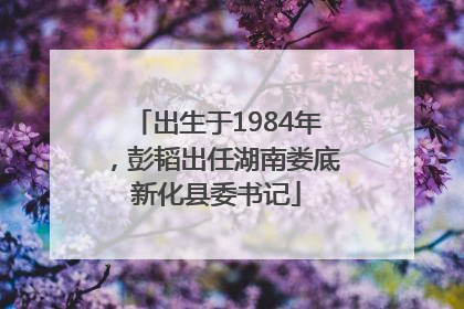 出生于1984年，彭韬出任湖南娄底新化县委书记