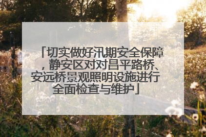 切实做好汛期安全保障，静安区对对昌平路桥、安远桥景观照明设施进行全面检查与维护