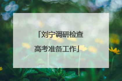 刘宁调研检查高考准备工作