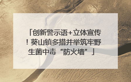创新警示语+立体宣传！葵山镇多措并举筑牢野生菌中毒“防火墙”
