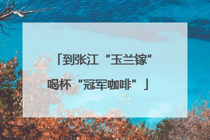 到张江“玉兰镓”喝杯“冠军咖啡”