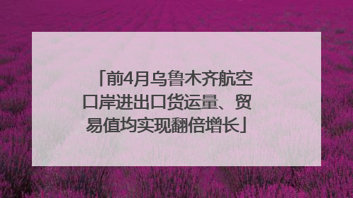 前4月乌鲁木齐航空口岸进出口货运量、贸易值均实现翻倍增长