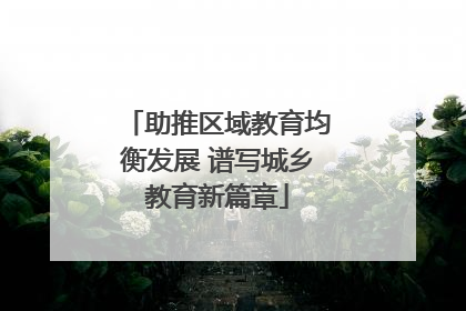 助推区域教育均衡发展 谱写城乡教育新篇章