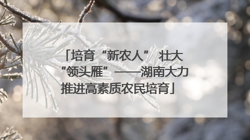 培育“新农人” 壮大“领头雁”——湖南大力推进高素质农民培育