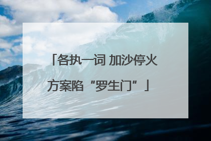 各执一词 加沙停火方案陷“罗生门”