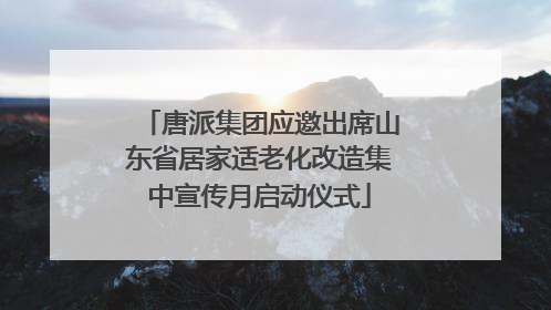 唐派集团应邀出席山东省居家适老化改造集中宣传月启动仪式