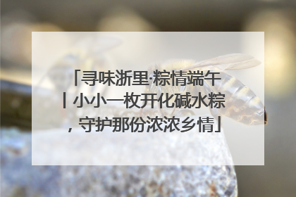 寻味浙里·粽情端午丨小小一枚开化碱水粽，守护那份浓浓乡情