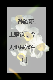 孙颖莎、王楚钦，今天也是冠军！