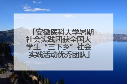 安徽医科大学暑期社会实践团获全国大学生“三下乡”社会实践活动优秀团队