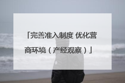 完善准入制度 优化营商环境（产经观察）