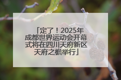 定了！2025年成都世界运动会开幕式将在四川天府新区天府之檐举行