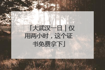 大武汉一日｜仅用两小时，这个证书免费拿下