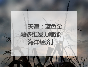 天津：蓝色金融多维发力赋能海洋经济