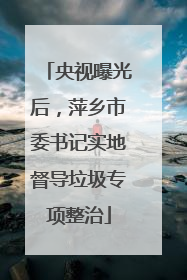 央视曝光后，萍乡市委书记实地督导垃圾专项整治