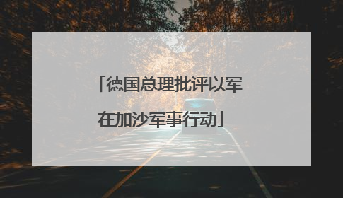 德国总理批评以军在加沙军事行动