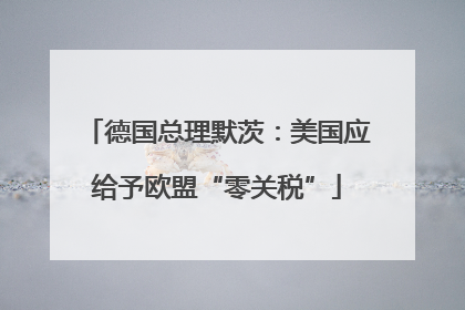 德国总理默茨：美国应给予欧盟“零关税”