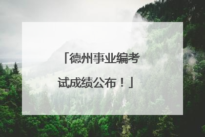 德州事业编考试成绩公布！