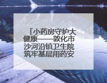 小药房守护大健康——敦化市沙河沿镇卫生院筑牢基层用药安全网