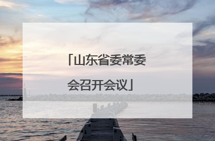 山东省委常委会召开会议