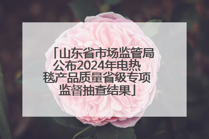 山东省市场监管局公布2024年电热毯产品质量省级专项监督抽查结果