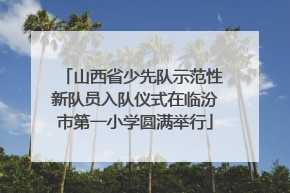 山西省少先队示范性新队员入队仪式在临汾市第一小学圆满举行