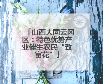 山西大同云冈区：特色优势产业催生农民“致富花”
