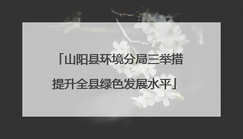山阳县环境分局三举措提升全县绿色发展水平