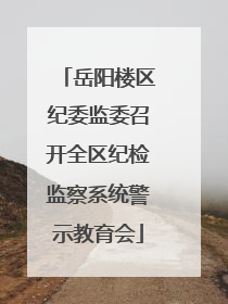 岳阳楼区纪委监委召开全区纪检监察系统警示教育会