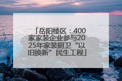 岳阳楼区：400家家装企业参与2025年家装厨卫“以旧换新”民生工程