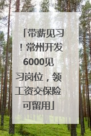 带薪见习！常州开发6000见习岗位，领工资交保险可留用