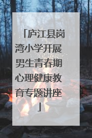 庐江县岗湾小学开展男生青春期心理健康教育专题讲座