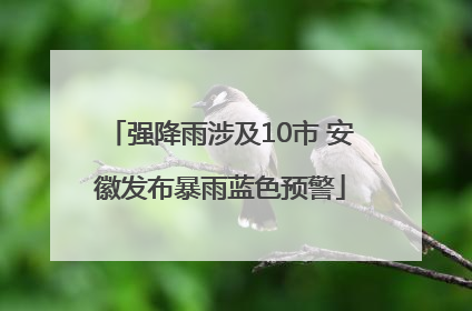 强降雨涉及10市 安徽发布暴雨蓝色预警
