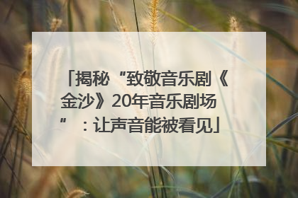 揭秘“致敬音乐剧《金沙》20年音乐剧场”：让声音能被看见