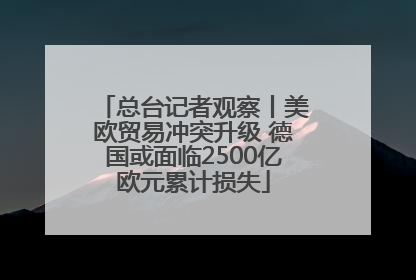 总台记者观察丨美欧贸易冲突升级 德国或面临2500亿欧元累计损失